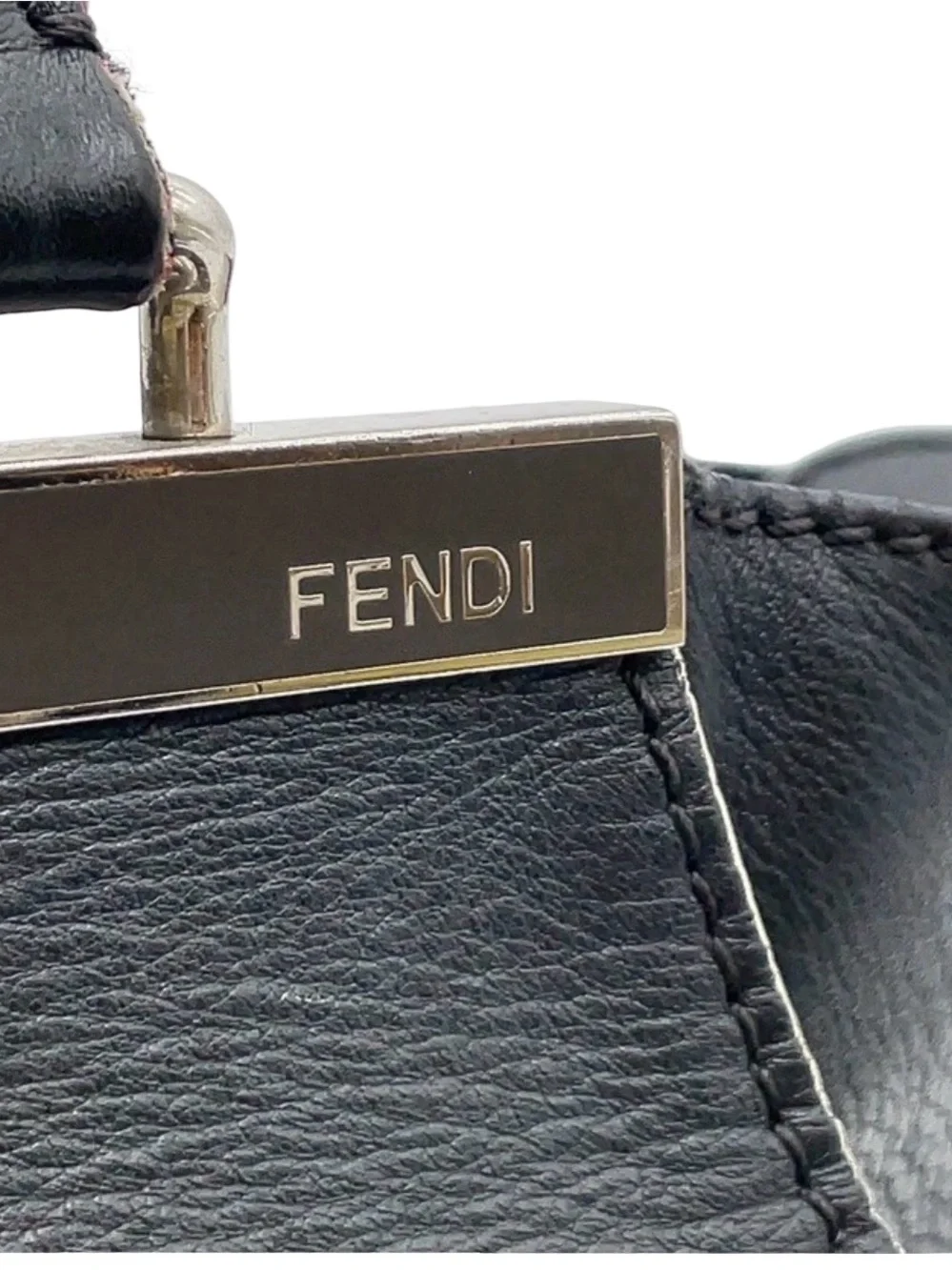 Fendi Black Leather Mini Satchel  with Top Handles and Crossbody Strap